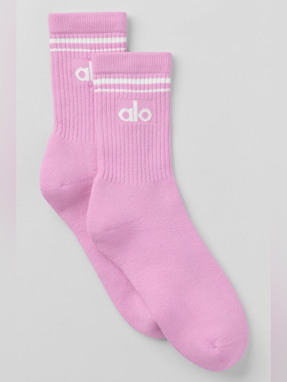 ALO Yoga Unisex Half-Crew Throwback Sock - NWT Pink/White